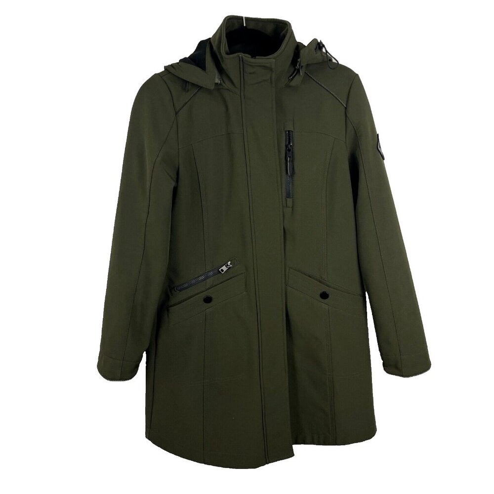Alpine North Softshell Long Coat in Dark Green Womens Size S